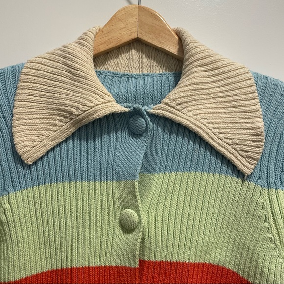 Colourful cardigan with collar - Picture 2 of 3